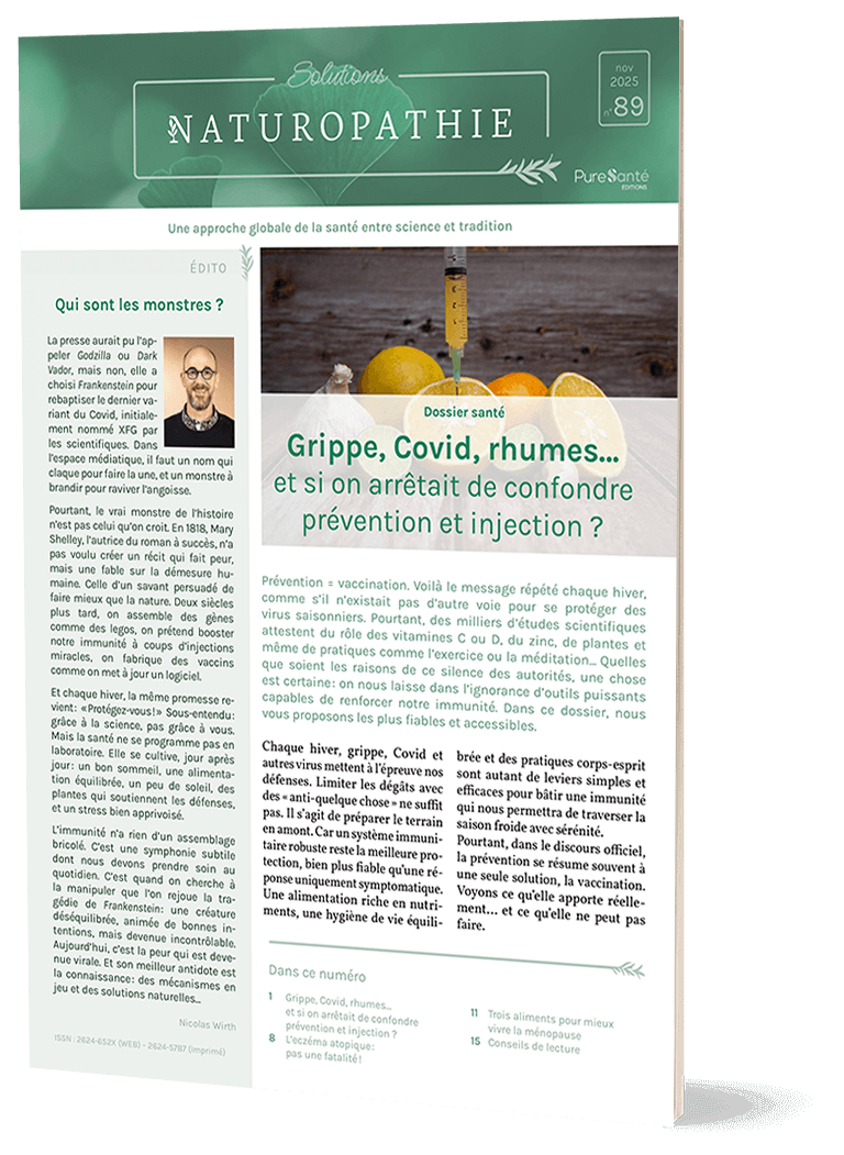 N°89 – Novembre 2025 – Grippe, Covid, rhumes… et si on arrêtait de confondre prévention et injection ?